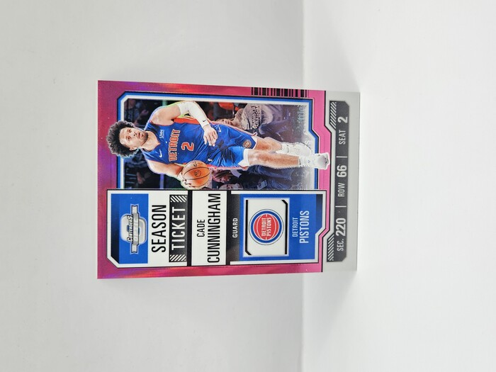 2023-24 PANINI CONTENDERS OPTIC CADE CUNNINGHAM PINK ''SEASON TICKET'' 43/75