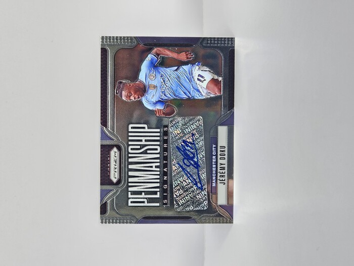 2024-25 PANINI PRIZM EPL JEREMY DOKU ''PENMANSHIP AUTOGRAPH