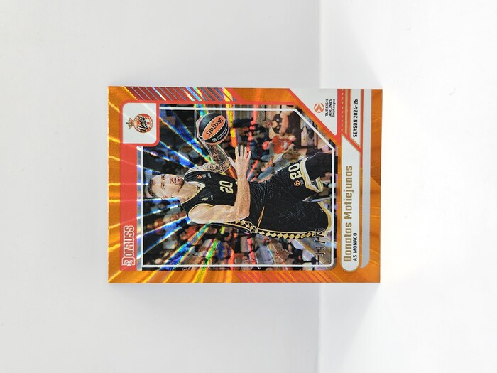 24-25 PANINI DONRUSS EUROLEAGUE MONACO DONATAS MOTIEJUNAS ORANGE LASER 49/75