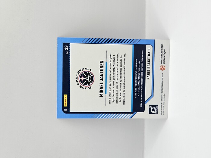 24-25 PANINI DONRUSS  EUROLEAGUE PARIS BASKETBALL MIKAEL JANTUNEN PURPLE LASER 43/99 