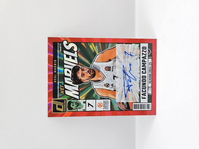 24-25 PANINI DONRUSS EUROLEAGUE REAL MADRID FACUNDO CAMPAZZO NET MARVELS RED LASER AUTOGRAPH 86/99