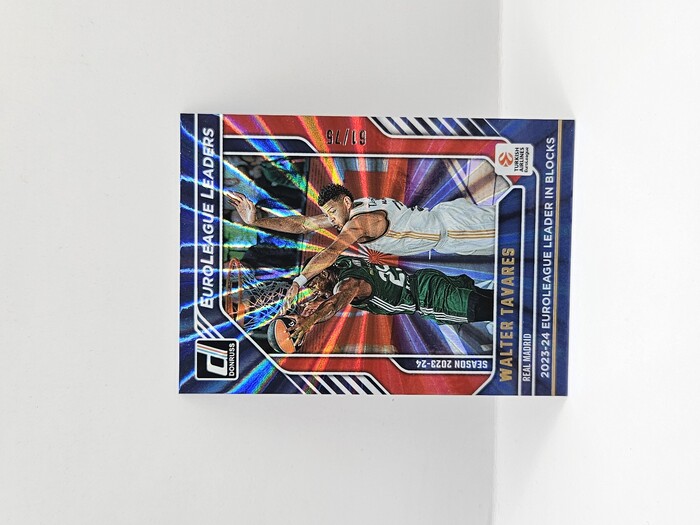 24-25 PANINI DONRUSS EUROLEAGUE REAL MADRID WALTER TAVARES ''EUROLEAGUE LEADERS'' RED LASER 61/75 