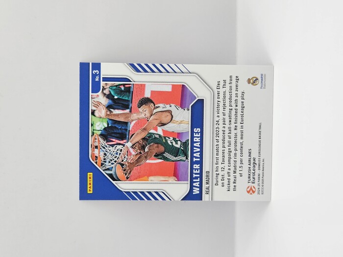 24-25 PANINI DONRUSS EUROLEAGUE REAL MADRID WALTER TAVARES ''EUROLEAGUE LEADERS'' RED LASER 61/75 
