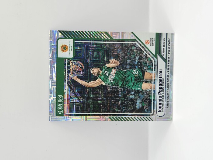24-25 PANINI DONRUSS EUROLEAGUE PANATHINAIKOS IOANNIS PAPAPETROU PURPLE PRESS PROOF 265/275