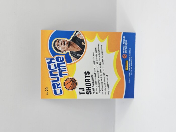 24-25 PANINI DONRUSS EUROLEAGUE PARIS BASKETBALL TJ SHORTS ''CRUNCH TIME'' SILVER LASER 061/149