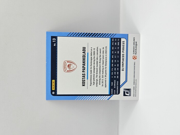 2024-25 PANINI DONRUSS EUROLEAGUE OLYMPIACOS KOSTAS PAPANIKOLAOU BLUE LASER 24/49