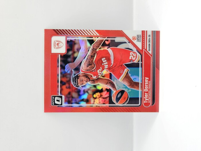 2024-25 PANINI DONRUSS OPTIC EUROLAEGUE OLYMPIACOS TYLER DORSEY RED 73/99
