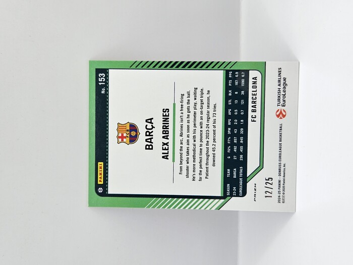 24-25 PANINI DONRUSS OPTIC EUROLEAGUE BARCELONA ALEX ABRINES ''25TH ANNIVERSARY'' 12/25
