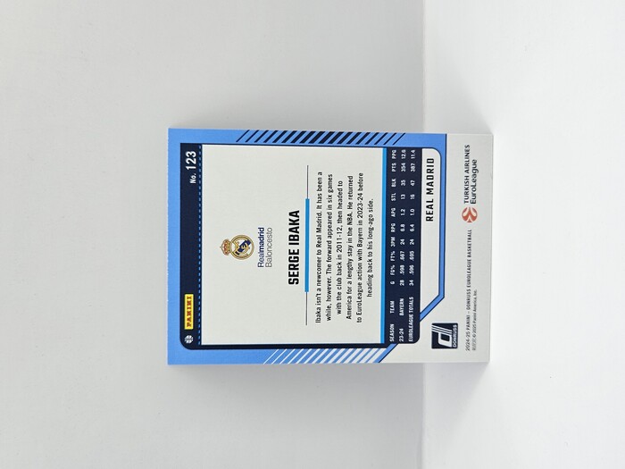24-25 PANINI DORNUSS EUROLEAGUE REAL MADRID SERGE IBAKA PURPLE PRESS PROOF 229/275 