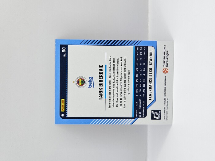 24-25 PANINI DONRUSS EUROLEAGUE FENERBAHCE TARIK BIBEROVIC PURPLE PRESS PROOF 207/275