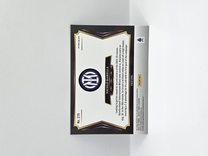 24-25 PANINI SELECT SERIE A NICOLO BARELLA MULTI COLOR FIELD LEVEL