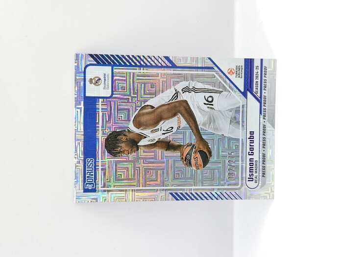 24-25 PANINI DONRUSS EUROLEAGUE REAL MADRID USMAN GARUBA PURPLE PRESS PROOF 082/275