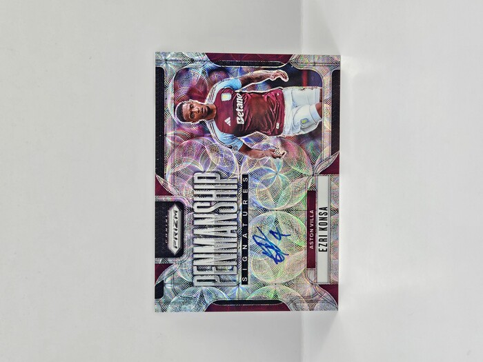 2024-25 PANINI PRIZM EPL CHOICE EZRI KONSA ''PENMANSHIP SIGNATURES'' SCOPE AUTOGRAPH