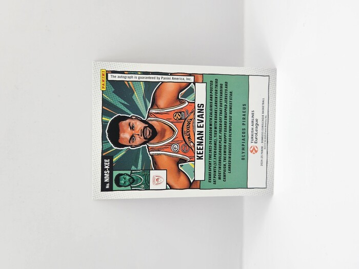 2024-25 PANINI DONRUSS EUROLEAGUE OLYMPIACOS KEENAN EVANS ''NET MARVELS'' RED LASER AUTOGRAPH 88/99