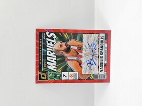 2024-25 PANINI DONRUSS EUROLEAGUE OLYMPIACOS VASSILIS SPANOULIS NET MARVELS RED LASER AUTOGRAPH 19/99