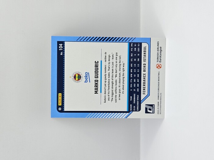 24-25 PANINI DONRUSS EUROLEAGUE FENERBAHCE MARKO GUDURIC PURPLE PRESS PROOF 185/275