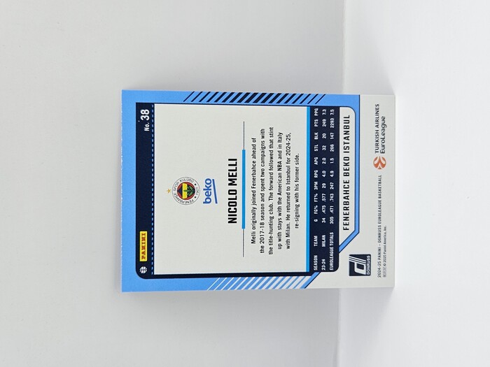 24-25 PANINI DONRUSS EUROLEAGUE FENERBAHCE NICOLO MELLI BLUE LASER 18/49