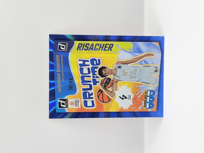 24-25 PANINI DONRUSS EUROLEAGUE LDLC ASVEL ZACCHARIE RISACHER ''CRUNCH TIME'' BLUE LASER 38/49