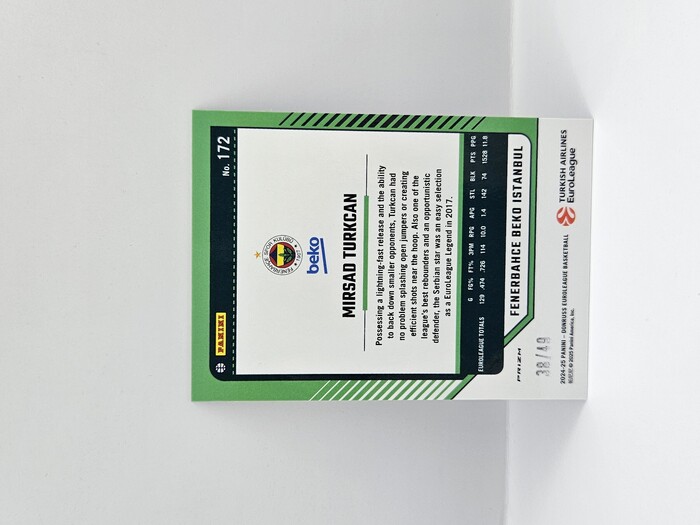 24-25 PANINI DONRUSS OPTIC EUROLEAGUE FENERBAHCE MIRSAD TURKCAN BLUE 38/49