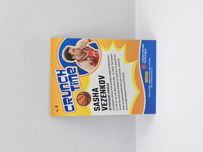 2024-25 PANINI DONRUSS EUROLEAGUE OLYMPIACOS SASHA VEZENKOV ''CRUNCH TIME'' PURPLE LASER 43/99