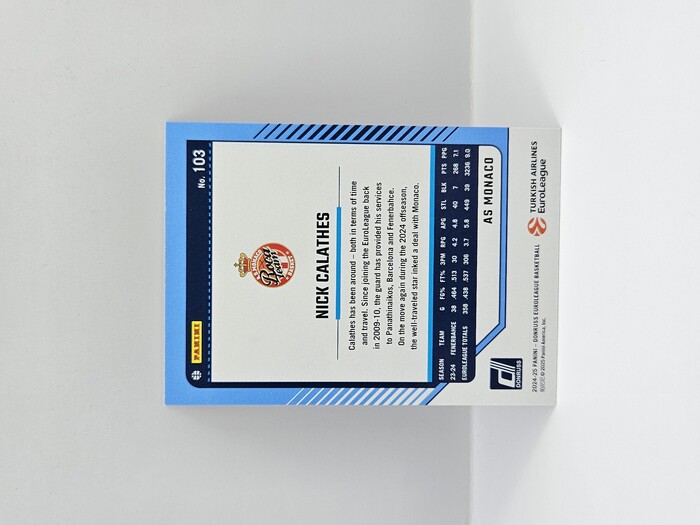 24-25 PANINI DONRUSS EUROLEAGUE MONACO NICK CALATHES PURLE PRESS PROOF 092/275