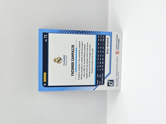 24-25 PANINI DONRUSS EUROLEAGUE REAL MADRID FACUNDO CAMPAZZO ''25TH ANNIVERSARY'' 17/25