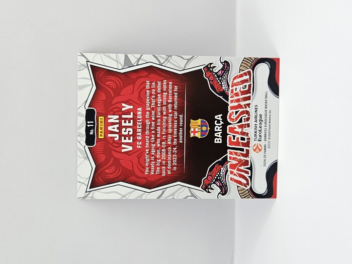24-25 PANINI DONRUSS  EUROLEAGUE BARCELONA JAN VESELY ''UNLEASHED'' PURPLE LASER 69/99
