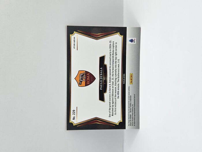 24-25 PANINI SELECT SERIE A PAULO DYBALA RED FIELD LEVEL