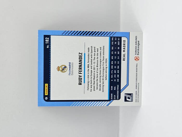 24-25 PANINI DONRUSS EUROLEAGUE REAL MADRID RUDY FERNANDEZ PURPLE PRESS PROOF 248/275