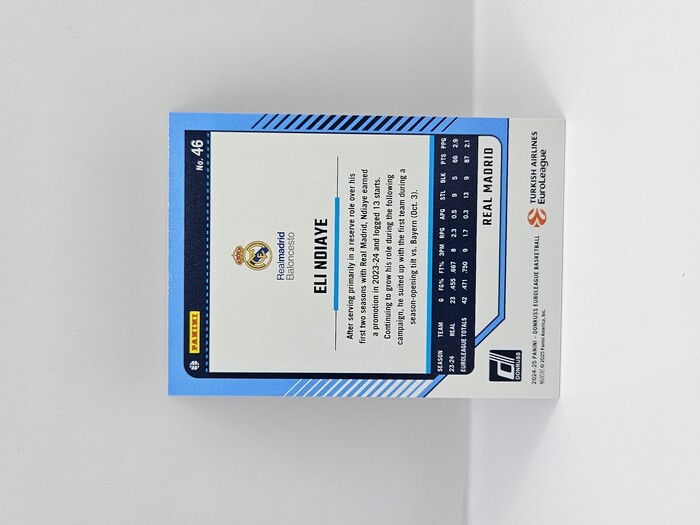 24-25 PANINI DONRUSS EUROLEAGUE REAL MADRID ELI NDIAYE PURPLE PRESS PROOF 075/275